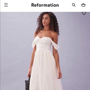 Reformation Violet White MIDI Dress